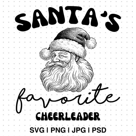 Cheerleader Svg, Cheer Svg, Santa Svg, Holiday Svg, Christmas Lovers, Xmas Gifts, Download File, Holiday Spirit, Cheerleading