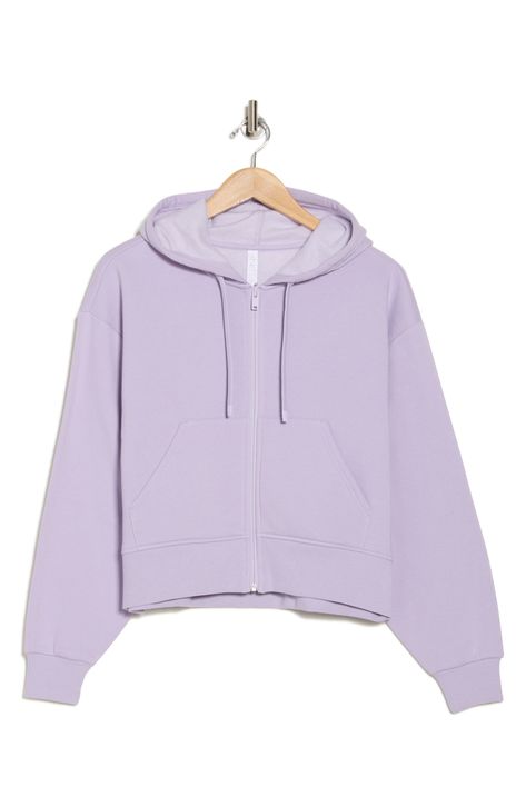 You'll find lasting comfort in this cropped zip-up hoodie that's cut from supersoft fleece and keeps you cozy on days off. 68% cotton, 32% recycled polyester Machine wash, tumble dry Imported Purple Zip Up Hoodie, Very Light Purple, Cropped Zip Up Hoodie, Cropped Zip Up, Zip Hoodies, Fleece Shorts, Zip Up, Zip Hoodie, Nordstrom Rack