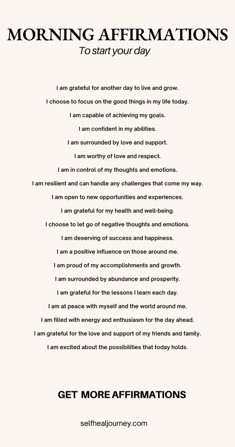 Daily Affirmations Self Esteem, 30 Days Of Affirmations, Words Of The Day Positive, Writing Affirmations Journal, Positive Affirmation Of The Day, Affirmation Ideas For Women, Positive Affirmation Words, How To Write Daily Affirmations, Good Life Affirmations