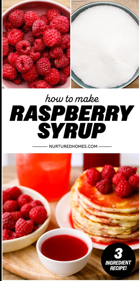 This easy raspberry simple syrup recipe only has 3 ingredients and is incredibly good in drinks, and on pancakes and ice cream. Raspberry Syrup Recipe, Raspberries Recipes, Raspberry Simple Syrup, Syrup For Drinks, Raspberry Recipes Dessert, Ice Cream Shakes, Simple Syrup Recipe, Ice Cream Shake, Raspberry Rhubarb