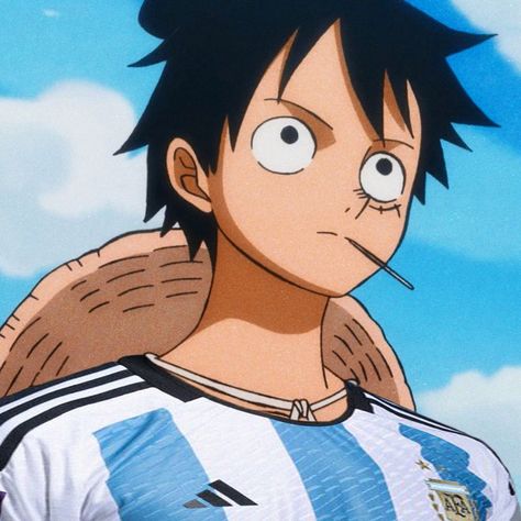 Monkey Luffy Argentina one piece Happy Birthday Luffy, Monkey D Luffy, Anime Character, Happy Birthday, Football, Birthday, Anime, Blue, Black