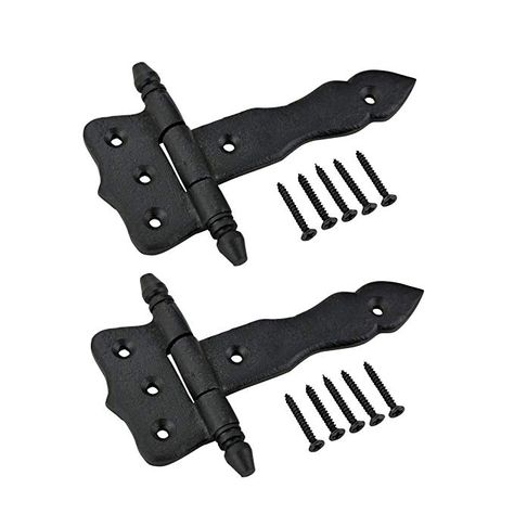 Renovators Supply Manufacturing Hinge Black Wrought Iron Hinge 5 in. - - Amazon.com Door Hinges Ideas, Medieval Pub, Iron Door Hinges, Shed Door Hinges, Concealed Door Hinges, Inset Hinges, Iron Cabinet, Iron Straps, Iron Hinges