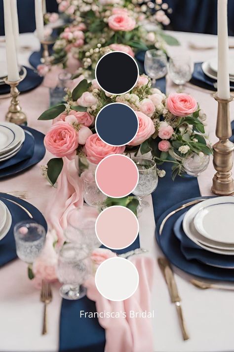 Navy Blue and Pink Marriage ceremony Colour Concepts: Stunning Navy and Pink Marriage ceremony Concepts Check more at https://howcandothis.com/weddingideas/navy-blue-and-pink-marriage-ceremony-colour-concepts-stunning-navy-and-pink-marriage-ceremony-concepts/ Navy Pink White Color Palette, Wedding Color Schemes Navy Suit, Two Color Wedding Theme, Wedding Color Palette 2024 Summer, Wedding Color Combinations Summer, Wedding Color Schemes For March, Pink Wedding Scheme Colour Palettes, Pink Blue Wedding Decoration, Summer Wedding Colors Navy