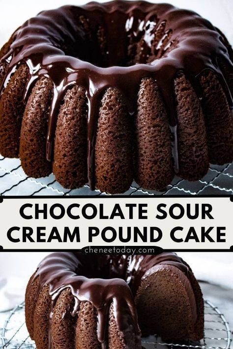 Chocolate Sour Cream Pound Cake, Easy Chocolate Bundt Cake, Moist Chocolate Bundt Cake, Chocolate Sour Cream Bundt Cake, Sour Cream Bundt Cake, Cake With Sour Cream, Amazing Chocolate Cake Recipe, Chocolate Bundt, Chocolate Pound Cake