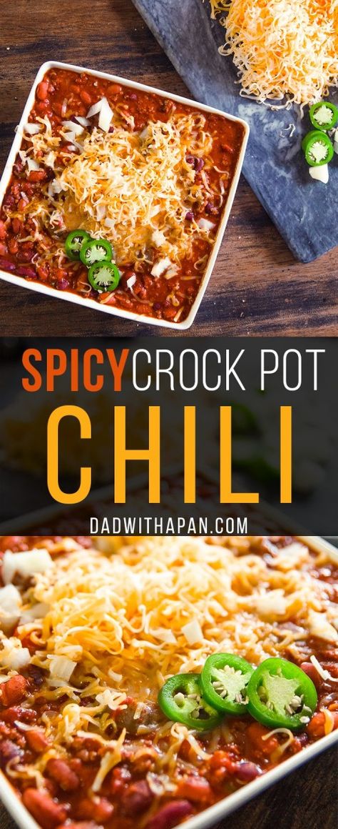 Spicy Crock Pot Chili, Slow Cooker Spicy Chili, Spicy Crockpot Chili, Chili With Ground Beef, Crock Pot Chili, Spicy Chili Recipe, Chili Crockpot, Oxtail Recipes, Chili Recipe Crockpot