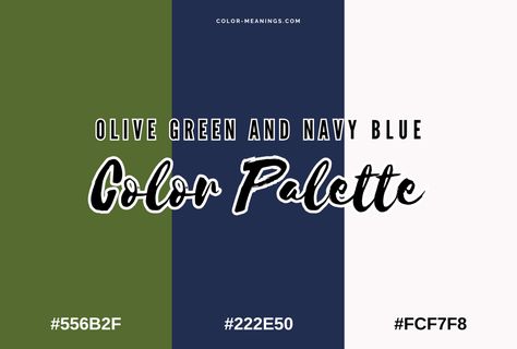 27 Colors That Go With Navy Blue (Color Palettes) - Color Meanings Navy And Green Bedroom Ideas, Navy Blue And Green Living Room, Green And Blue Colour Palette, Navy Blue And Green Bedroom, Colors That Go With Navy Blue, Navy And Green Color Palette, Color Palette Navy Blue, Olive Green And Navy Blue, Navy Blue Color Palette