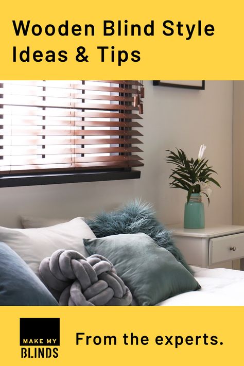 Here's your go to guide for styling wooden blinds. Including tips and tricks for styling wooden venetian blinds in your living rooms, bathroom, bedroom or kitchen. Venetian Blinds Living Room, Wooden Blinds Living Room, Venetian Bedroom, Wooden Venetian Blinds, Blue Bedroom Walls, Bedroom Blinds, Wood Blinds, Venetian Blinds, Wooden Blinds