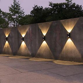 Outdoor Decoration | Refresh your wardrobe at an affordable price Outdoor Solar Wall Lights, Solar Landscape Lighting, Solar Landscape, تصميم للمنزل العصري, Solar Wall Lights, Fence Lighting, التصميم الخارجي للمنزل, Backyard Lighting, Patio Lighting