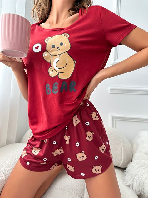 Sleepwear Women Pajamas, Cute Pjs, Cute Pajama Sets, Loungewear Outfits, Cute Sleepwear, Fashion Tops Blouse, Night Dress For Women, Cute Pajamas, Pinterest Outfits