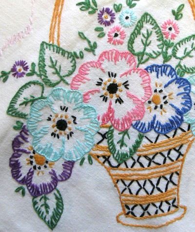 . Blanket Stitch Embroidery, Cross Stitch Calculator, Crazy Quilt Blocks, Embroidery Lessons, French Table, Floral Baskets, Framed Cross Stitch, Basic Embroidery Stitches, Embroidery Transfers