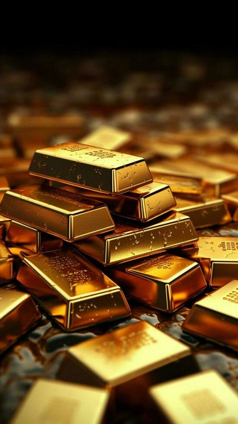 A backdrop of 3D gold bars represents international wealth and finance Vertical Mobile Wallpaper AI Generated Gold Bar Wallpaper, Gold Background Wallpapers, Wallpapers Gold, Gold Service, Gold Ore, Money Wallpaper, King Hat, Gold Wallpaper Background, Jewelry Wall