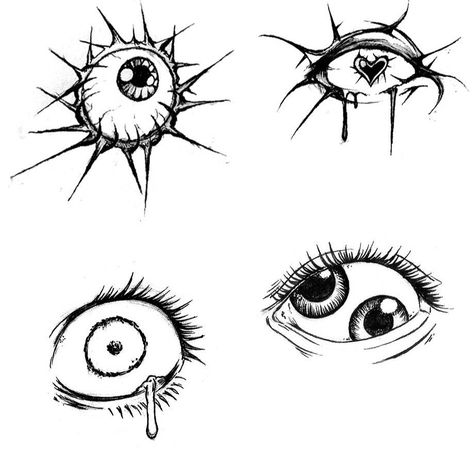 Eyeball Character Design, Creepy Eyeball Tattoo, Cyclops Eye Drawing, Eyeball Art Weird, Closed Eye Tattoo, Eye Ball Tattoos, Eyeball Tutorial, Eyeball Drawings, Eye Drawing Tattoo