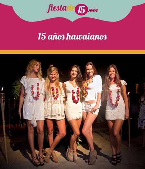 ¿Eres una chica playera? ¿Quieres tener unos 15 años con un tema alegre, colorido y relajado? Pues, el estilo hawaiano es el que mejor va con tu personalidad. Pásalo a lo grande entre vestidos de playa, collares de flores, shorts y sandalias; acompañada de unos invitados que no tendrán mucho protocolo para nadar en las playas de Hawaii y luego bailar el hula-hula. Hawaiian Party, Alex O'loughlin, Tropical Party, Costume Ideas, Bridal Shower, Hawaii, Summer Dresses