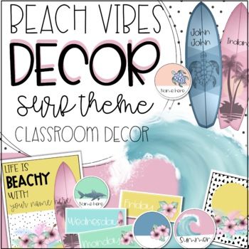 Surf theme classroom Ocean Classroom Decor, Classroom Wall Displays, Beach Theme Classroom, Themed Classroom Decor, Ocean Classroom, Ocean Theme Classroom, Classroom Anchor Charts, Classroom Decor Bundle, Birthday Display