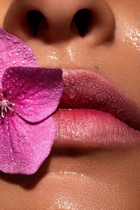 Flower In Mouth, Lip Permanent Makeup, Permanente Make-up, Dental Photography, Lips Photo, Outdoor Portrait, Cute Babies Photography, Photography Outdoor, Substance Painter