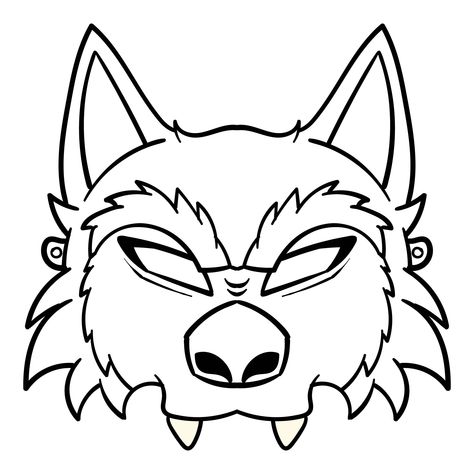 Halloween Mask Template, Mask Template Printable Free, Bunny Mask Template, Wolf Mask Template, Animal Mask Template, Pokemon Mask, Naruto Mask, Masks Drawing, Mask Coloring Page