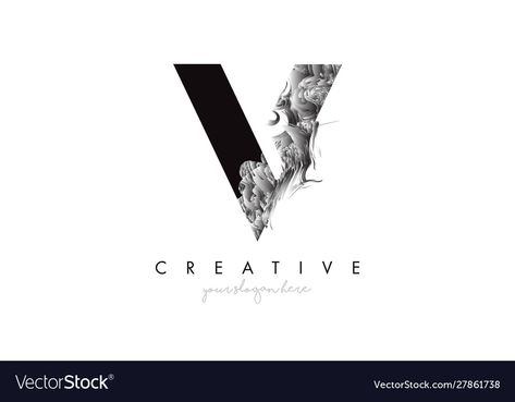 V Logo Design Letter, V V Logo, V Logo Design Ideas, V Letter Design, Letter V Design, Letter V Logo Design, Artistic Logo Design, Black And White Logo Design, V Text