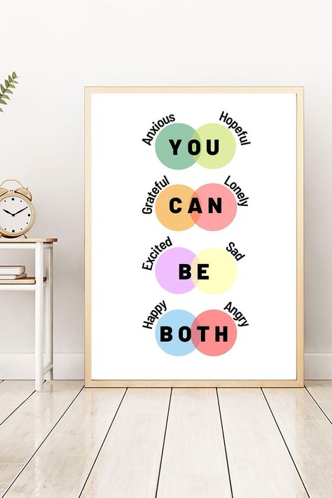 You Can Be Both Poster,Therapy Digital Print,Mental Health Decor,Counselor Art,Self Love,Therapist Office Sign,Wellbeing Poster,Mindfulness Office Art Work Paintings, Play Therapy Office Decor, Mental Health Event Ideas, Play Therapy Room Ideas, Therapy Office Decor Private Practice, Therapist Office Aesthetic, Wellbeing Poster, Therapy Prints, Therapist Inspiration