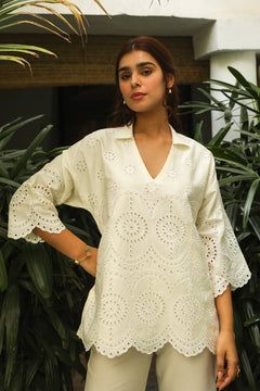 Shop Stylish Co-Ord Sets for Women at Inching India Page 6 - INCHING INDIA Cream Palette, Summer Elegance, Linen Coat, Detailed Embroidery, Coord Set, Cutwork Embroidery, Yellow Ties, Cream Fabric, Indo Western