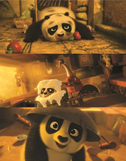 Po when he was a child...  aaaaawwwwwwwwwwwwwwwwwwwww!!!!  His story was so sad when it was revealed in Kung Fu Panda 2 Kung Fu Panda 2, Panda Movies, Kung Fu Panda 3, Dreamworks Movies, Film Anime, Dreamworks Animation, Pinturas Disney, Kung Fu Panda, Disney And Dreamworks