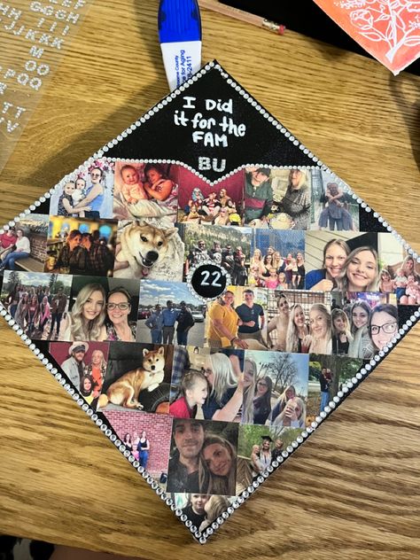 Grad Cap Ideas Picture Collage, Graduation Cap Pictures Collage, Grad Cap Ideas With Pictures, Picture Collage Graduation Cap, Photo Collage Graduation Cap, Grad Cap Picture Collage, Photo Collage Grad Cap, Grad Caps With Pictures, Graduation Cap Designs Pictures