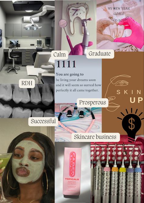 Im about to graduate dental hygiene school and I need to get my skincare business back up and running Dental School Vision Board, Dental Hygienist Lifestyle, Graduation Dental Hygiene, Dental Hygiene Vision Board, Black Dental Hygienist, Dental Hygiene School Aesthetic, Dental School Acceptance, Dental School Aesthetic, Dental Hygiene School Graduation