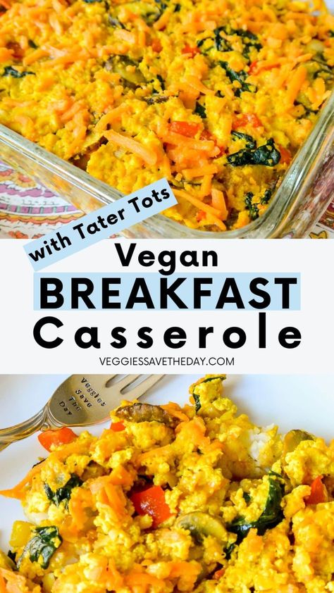 Vegan Holiday Breakfast, Breakfast Tofu Scramble, Vegan Breakfast Casserole Recipes, Vegan Breakfast Casseroles, Tofu Casserole Recipes, Vegan Tofu Meals, Tofu Breakfast Recipes, Easy Vegan Brunch, Vegan Tofu Breakfast