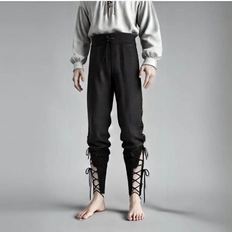 Embrace the adventurous spirit of the past with our Pirate Pant Viking Costume. Perfect for men seeking an authentic Renaissance or medieval look, these drawstring pants are ideal for Halloween, cosplay events, and historical reenactments. Crafted from high-quality materials, these pants offer both comfort and durability, making them a versatile addition to your costume wardrobe. Designed to capture the rugged and bold essence of pirate and Viking attire, these pants feature a classic drawstring waist for an adjustable and secure fit. The loose-fitting design provides freedom of movement, essential for any swashbuckling adventure or spirited reenactment. The sturdy fabric ensures long-lasting wear, suitable for various events and repeated use. These pants are perfect for creating an authen Mens Fantasy Pants, Pirate Pants For Men, Viking Costume Men, Halloween Costume Pants, Viking Attire, Mens Viking Costume, Medieval Pants, Holloween Costumes, Costume Pants