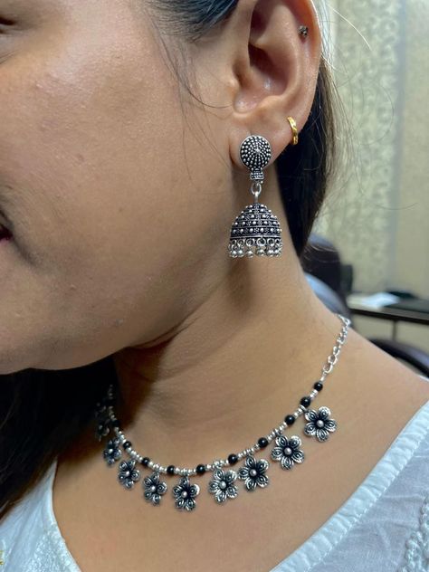 Oxidised Choker, Jhumki Earrings, Jewellery Making, Choker, Choker Necklace, Jewelry Making, Quick Saves