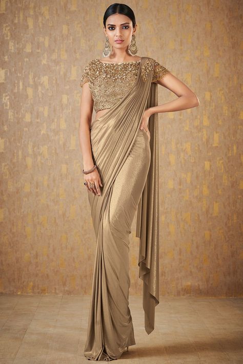 Buy Gold Lycra Designer Saree Online Beige Saree Party Wear, Designer Saree For Wedding Function, Shimmer Sarees Party Wear, Latest Saree Designs Party Wear Wedding, Ready Made Saree For Women, Ready Saree Party Wear, Latest Sarees For Wedding Function, Latest Saree Designs Party Wear, Sarees For Wedding Function