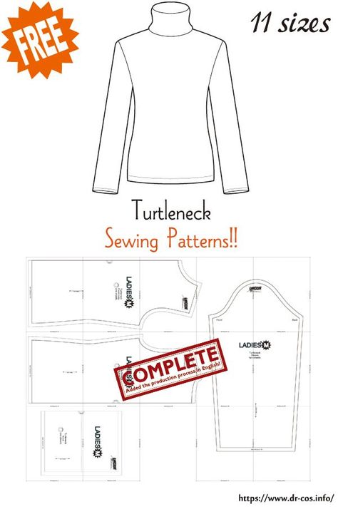 This is the pattern of Turtleneck. inch size(letter size) Children's-4,8,10/Ladies'-S,M,L,LL/Men's-S,M,L,LL cm size(A4 size) Children's-100,120,140/Ladies'-S,M,L,LL/Men's-S,M,L,LL Added the number of fabric meters required for each size ❤️The production process is now uploaded to the site. Japanese Sewing Patterns, Trendy Boy Outfits, Free Sewing Patterns, Clothing Design Sketches, Japanese Sewing, Hoodie Pattern, Couture Sewing Techniques, Couture Sewing, Paper Pattern