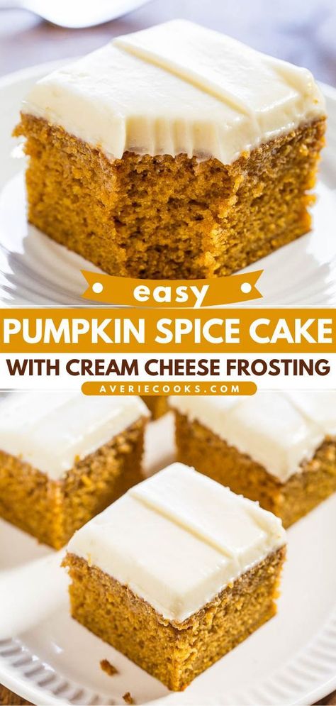 Pumpkin Cake With Box Cake, Easy Pumpkin Spice Cake, Moist Pumpkin Cake, Fall Deserts, Spice Cake Recipes, Texas Sheet, Pumpkin Cake Recipes, Pumpkin Recipe, Fall Desserts Easy