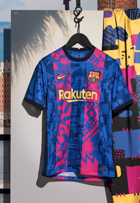 Nike Launch Barcelona 21/22 Third Shirt - SoccerBible Barca T Shirt, Barcelona Third Kit, Barca Jersey, Camisa Barcelona, Barcelona Jerseys, Soccer Shop, Soccer Kits, Jersey Outfit, Football Outfits