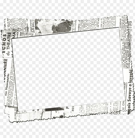 Newspaper Background Template, Png For Editing Aesthetic, Transparent Border Design, Border Design Transparent Background, Newspaper Aesthetic Png, Aesthetic Frames Template Vintage, Frame Png Templates, Png Borders Frames, Polaroid Frame Vintage