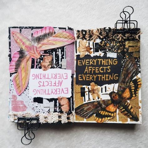 The Butterfly Effect, Gcse Art Sketchbook, Bulletin Journal Ideas, Collage Book, Art Journal Therapy, Scrapbook Art, Diary Ideas, Bullet Journal Writing, Butterfly Effect