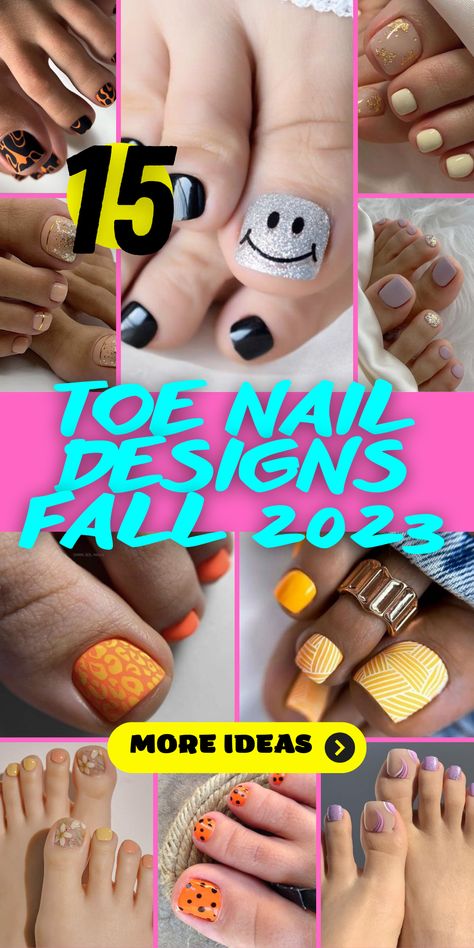 Get ready to show off your toes with these fabulous toe nail designs for fall 2023. Embrace the beauty of the autumn season with a range of colors and art ideas. From simple and minimalistic designs to more intricate and detailed patterns, these toe nail art inspirations are perfect for any occasion. Whether you prefer trendy and bold colors or a classic and timeless look, these designs will make your toes stand out in the best way possible. Pedicure Ideas Autumn, Pedicure Ideas Fall 2023, Toenail Art Designs Fall, Fall Toe Designs, Fall Pedicure Designs Toe Nail Art, Fall Pedicure Ideas Toes Toenails, Pedicure Ideas Fall, Monsoon Nails, Fall Toe Nail Colors Autumn