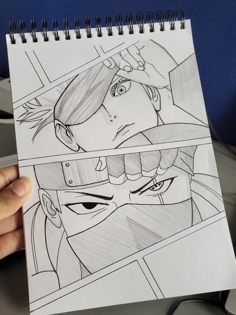 #naruto #jjk #anime #art #drawing Gojo And Kakashi Drawing, Anime Drawing Sketches Naruto, Naruto Sketch Drawing Art, Easy Jjk Drawings, Anime Easy Painting Ideas, Jjk Sketch Drawing, Drawing Anime Naruto Art, Kakashi Drawing Art, Random Easy Drawings