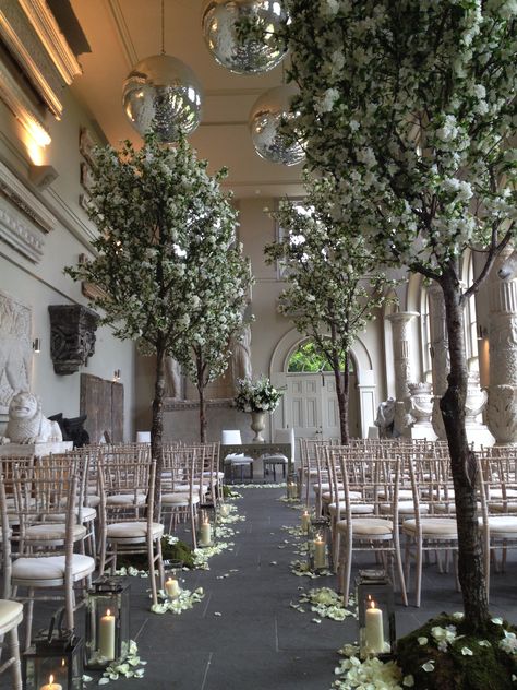 Weddings, blossom trees, ceremony decoration, Aynho Park Garden Wedding Ceremony Decorations, Blossom Tree Wedding, Princesa Disney Bella, Church Aisle Decorations, Tree Wedding Ceremony, Wedding Church Aisle, Unique Wedding Ceremony Ideas, Wedding Tree Decorations, Backyard Wedding Ceremony