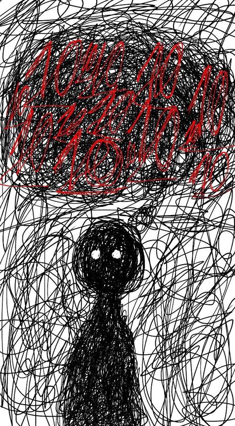 Wallpaper About Insecurities, Gambar Mental Health, Paranormal Drawings, Mental Health Draws Ideas, Fotografi Fesyen, Drawing Feelings, Album Cover Wallpaper Collage, Scary Drawings, Seni Pop