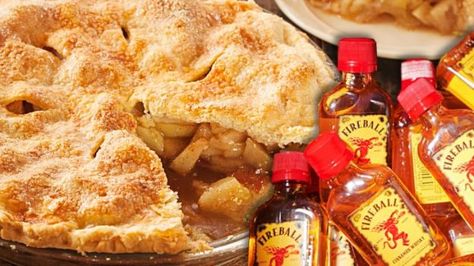 Fireball Whiskey Recipes - Fireball Whisky Apple Pie- Fire ball Whisky Recipe Ideas - Pie, Desserts, Drinks, Homemade Food and Cocktails - Easy Treats and Christmas Dishes #fireball #bestrecipes https://diyjoy.com/fireball-whiskey-recipes Fireball Apple Pie Recipe, Fireball Whiskey Recipes Desserts, Fireball Whiskey Recipes, Interesting Desserts, Fireball Recipes, Thanksgiving Diner, Rumchata Recipes, Blonde Brownies, Fun Thanksgiving Desserts