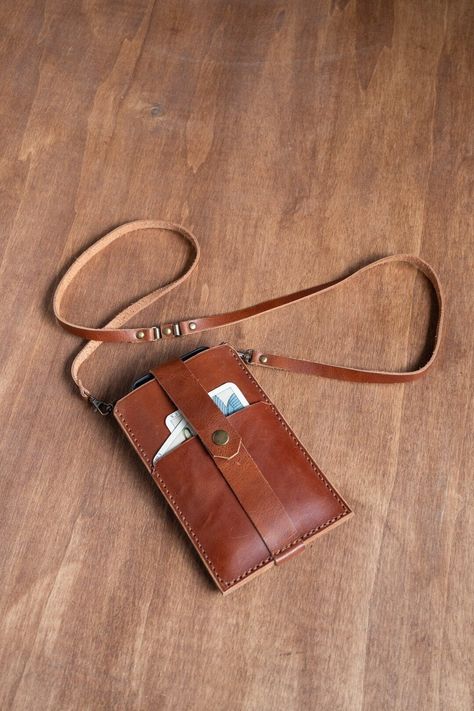 Phone Bag Leather Handmade, Phone Bag Pattern, Leather Phone Bag, Leather Phone Pouch, Iphone Bag, Small Leather Purse, Leather Phone Wallet, Small Leather Bag, Wallets For Women Leather