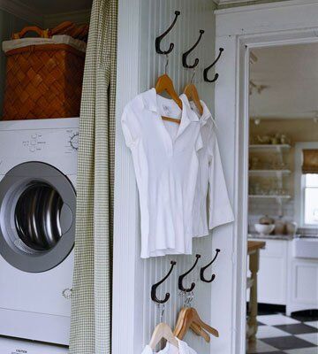 Storage In Laundry Room, Small Laundry Area, Cabin Makeover, Laundry Room Update, Laundry Room/mud Room, Laundry Center, Mud Rooms, Hanger Storage, Laundry Closet