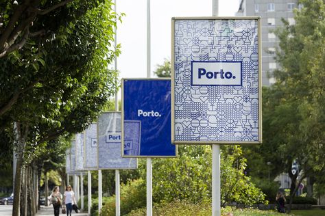 Identity for Porto | Portugal Blue Tile Inspired Colour Pattern Branding Design… Portugal Cities, Destination Branding, Destination Marketing, City Branding, Trophy Design, City Logo, Visual Branding, Branding Design Inspiration, Environmental Graphics