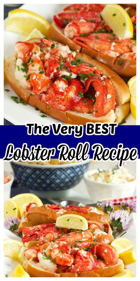 New England Lobster Roll Recipes, Easy Lobster Roll Recipe, Homemade Lobster Roll, Hot Lobster Roll Recipe, Lobster Roll Recipe Best, Lobster Sandwich Recipe, Crossfit Meals, Big Sandwiches, New England Lobster Roll