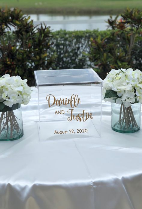 Graduation Card Boxes, Personalized Wedding Card Box, Merry Mail, Acrylic Card, Anniversary Decor, White Wrapping Paper, Rose Gold Sparkle, Wedding Personalized, Mr And Mrs Wedding