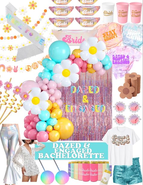 Dazed And Engaged Bachelorette Party, Dazed And Engaged Bachelorette, Bachelorette Party Items, Bachelorette Party Planner, 30 Balloons, Adult Party Themes, Diy Bachelorette Party, Disco Cowgirl, Number 30