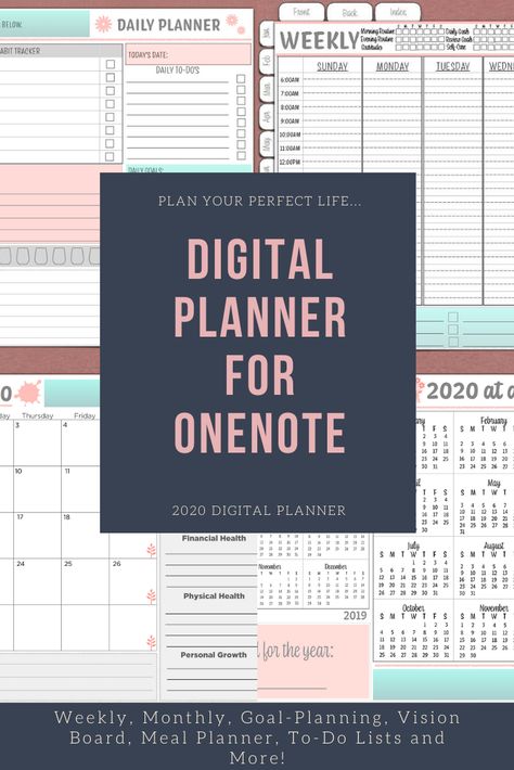 💃 Crush your 2020 Goals and get organized with the PlannerGirl Digital Life Planner for OneNote! 💃  You are looking at the newest digital planner for entrepreneurs, small business owners, and busy women looking to organize their lives in 2020. Imagine the amount paper you keep up with everyday being cut in half or more! Store your entire life on your tablet, including home organization, expenses, calendars, goals, lists and more - and have access to it wherever you go! Onenote Digital Planner, Planner Template Free, Onenote Planner, Onenote Template, Digital Planner Template, One Note Microsoft, Computer Help, One Note, Meeting Planner