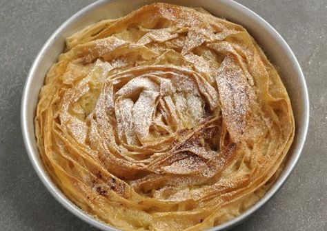 Milk Pie Recipe, Ruffled Milk Pie, Milk Pie, Pasta Filo, Martha Stewart Recipes, Greek Sweets, Diy Snacks, Greek Desserts, Greek Cooking