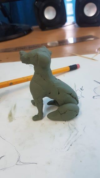 Polymer Clay Dog Tutorial Step By Step, Sculpting Clay Ideas For Beginners, How To Make A Dog Out Of Clay, Sculpture Art Clay Animals, Clay Dog Tutorial, Animal Sculptures Clay Easy, Dog Out Of Clay, Ceramic Dog Sculpture, Dog Sculpture Clay