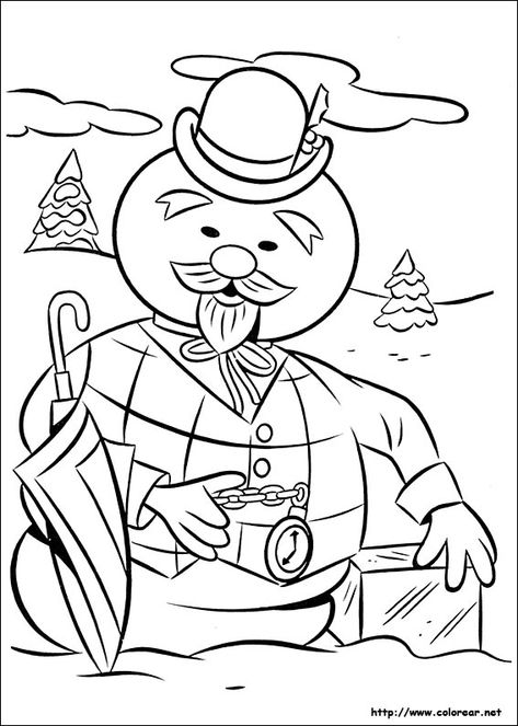 Sam the Snowman - Rudolph Coloring Pages Rudolph Coloring Pages, Reindeer Printable, Snowman Coloring Pages, Christmas Coloring Sheets, Rudolph Christmas, Rudolph The Red Nosed Reindeer, Misfit Toys, Moms Crafts, Christmas Yard